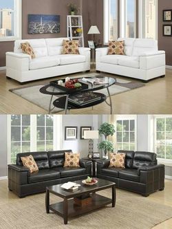 2 PCS BONDED LEATHER SOFA AND LOVE SEAT NEW