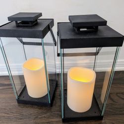 Large Modern Glass Lanterns x2
