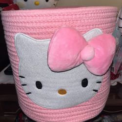 Pink Hello Kitty Rope Storage Bin