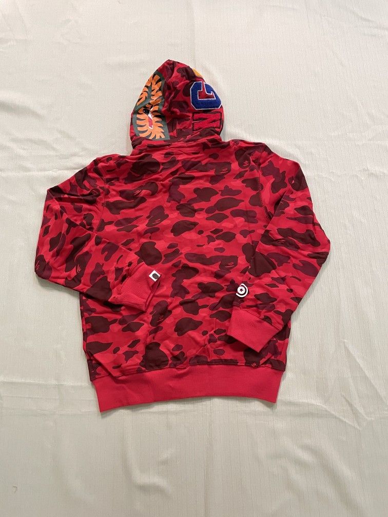 A Bathing Ape Red Long Sleeve Hoodies & Sweatshirts