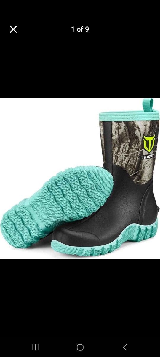 Winter fall Waterproof Boots Women kids mens boys Neoprene Rain Boots Steel Shank size 8 fishing