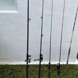 5 Fishing Poles And Reels