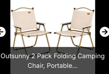 Outsunny 2 pack folding camping chair, portable