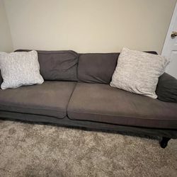 Loveseat Sofa with Throw Pillows