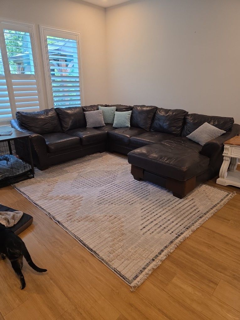 Leather Sectional - Pet Claw Damage