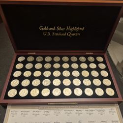 Gold and Silver Highlighted  U.S Statehood Quarters