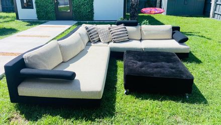 Modern L-Shape Sectional Sofa with Ottoman