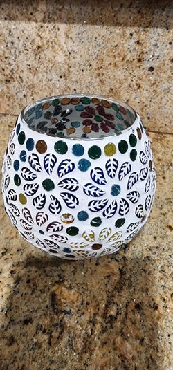 Mosaic Glass Candle Holder