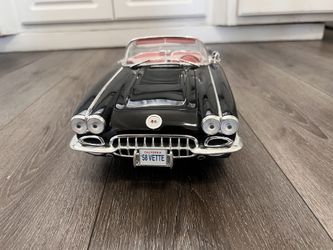 Diecast 1/12 scale huge car CORVETTE CHEVROLET BLACK 1958 GEAR BOX Brand New No Box