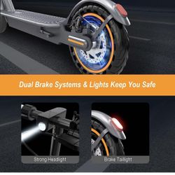 Electric Scooter - 8.5" Solid Tires, Quadruple Shock Absorption, Up to 19 Miles Long-Range, 19 Mph Top Speed, Portable Folding Commuting Scooter for A