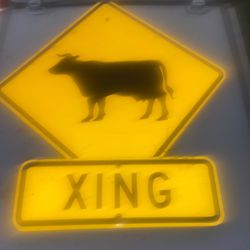 Vintage Cattle crossing sign Thumbnail