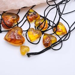 Real Amber Pendants 1 Necklace 