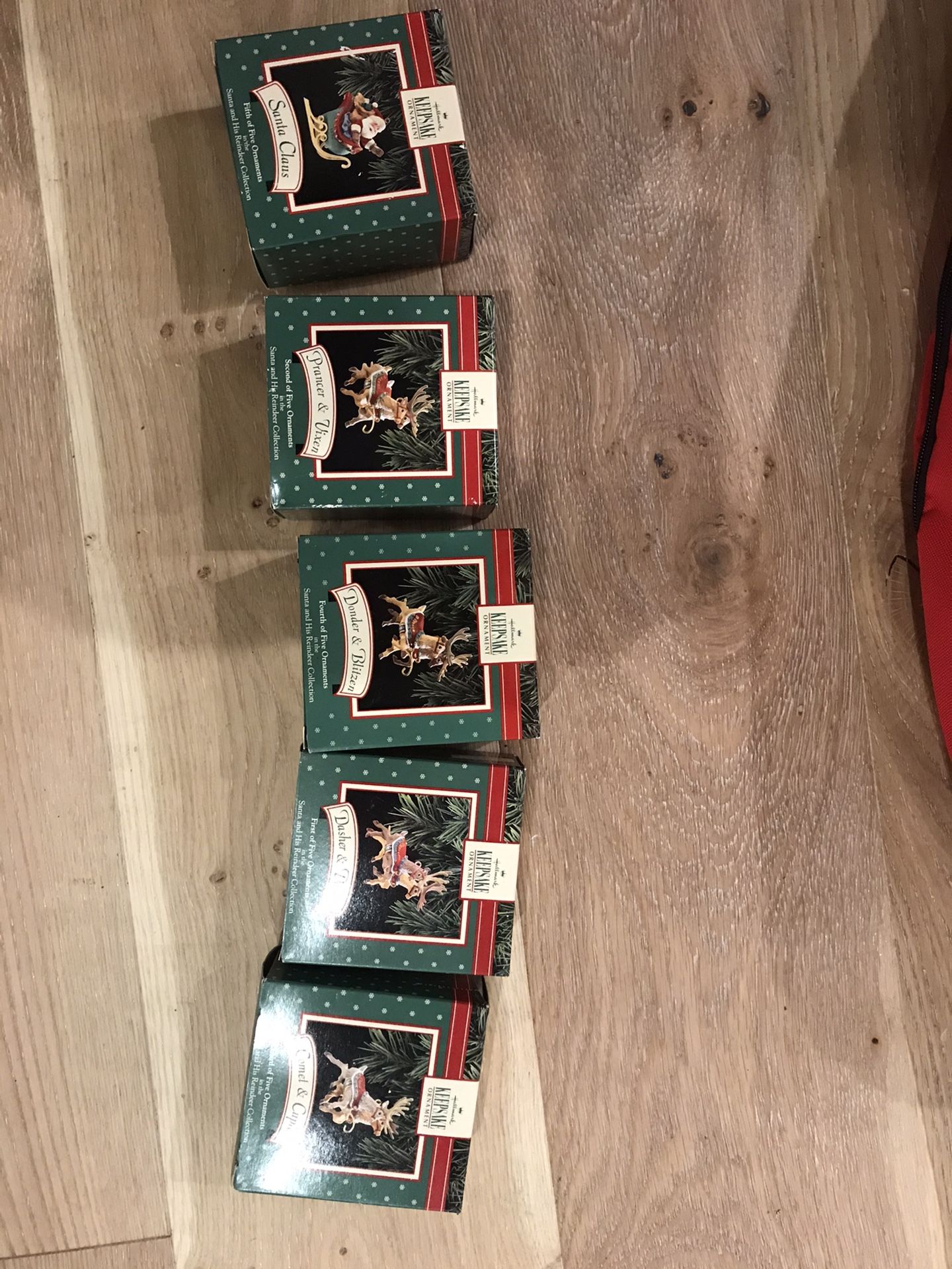 Santa Sleigh And Reindeer Keepsake Ornaments