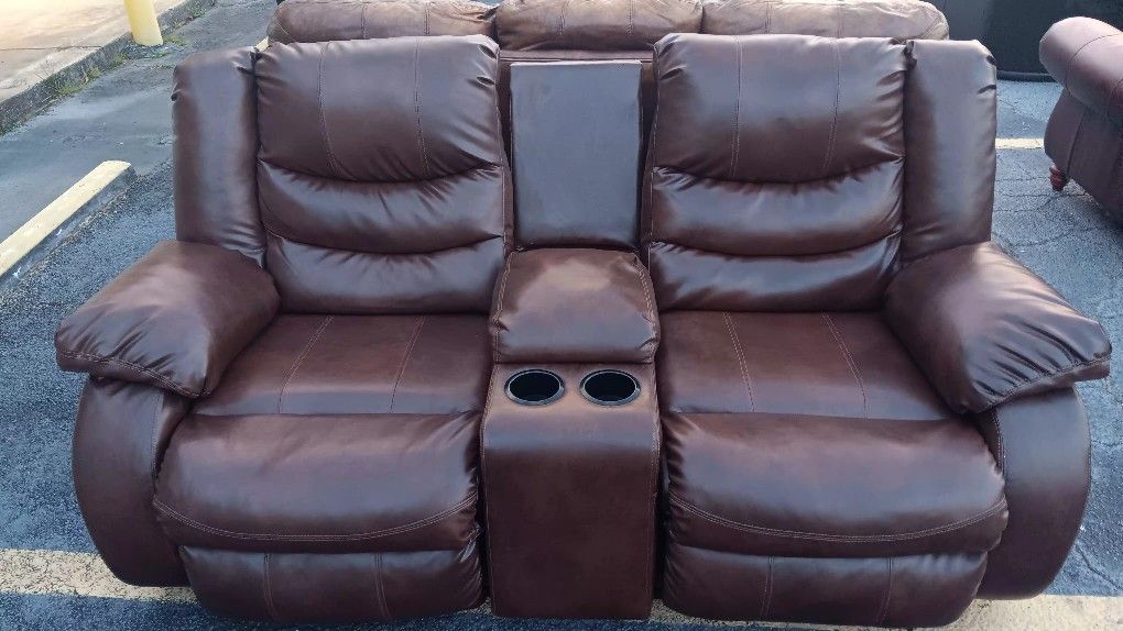 Real Leather Dual  Recliner/ Sleeper.
