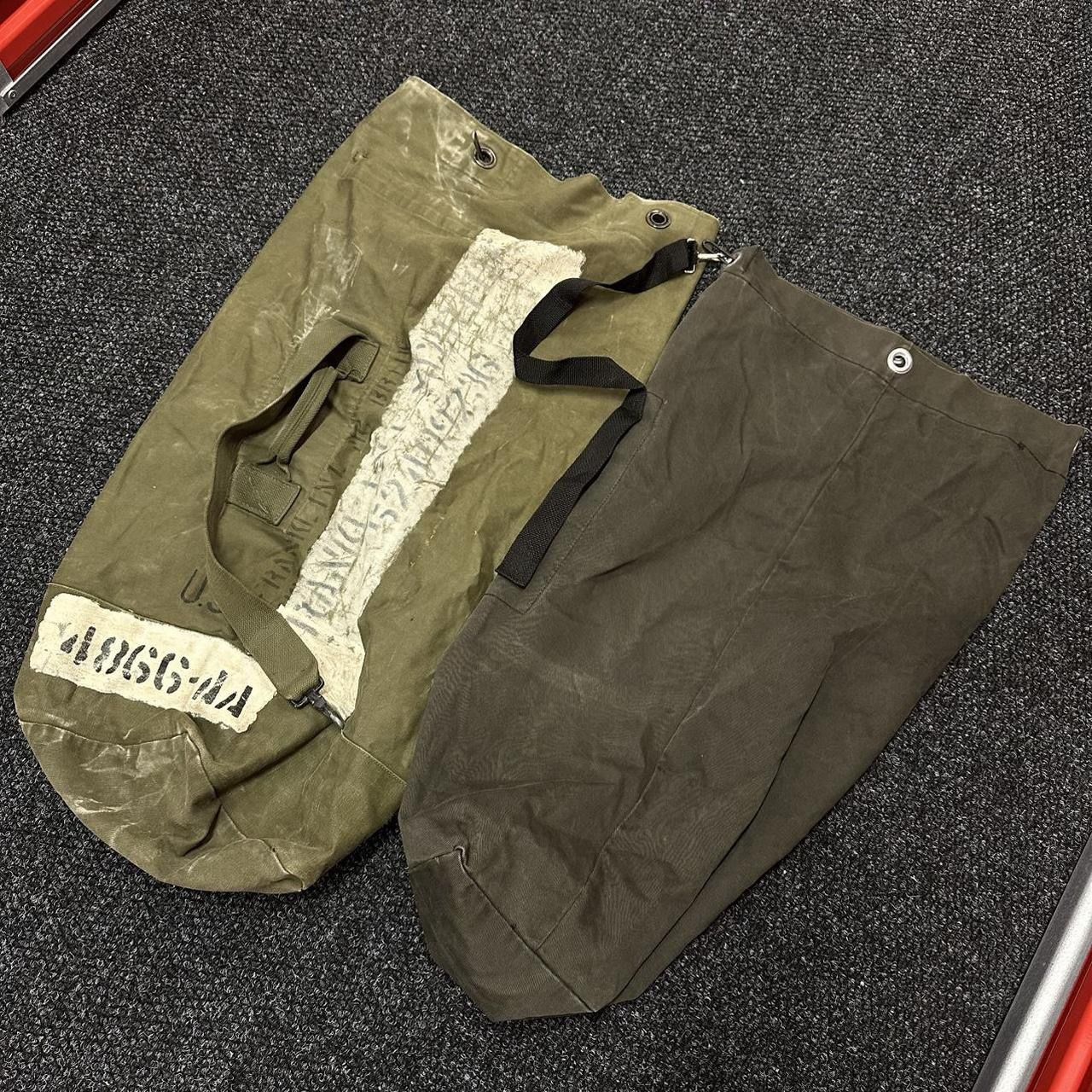 Vintage 1950s Military Canvas Heavyweight Duffle Laundry Bag Carry On