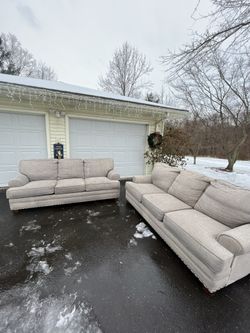 Matching Grey Fabric Sofas Free Delivery 