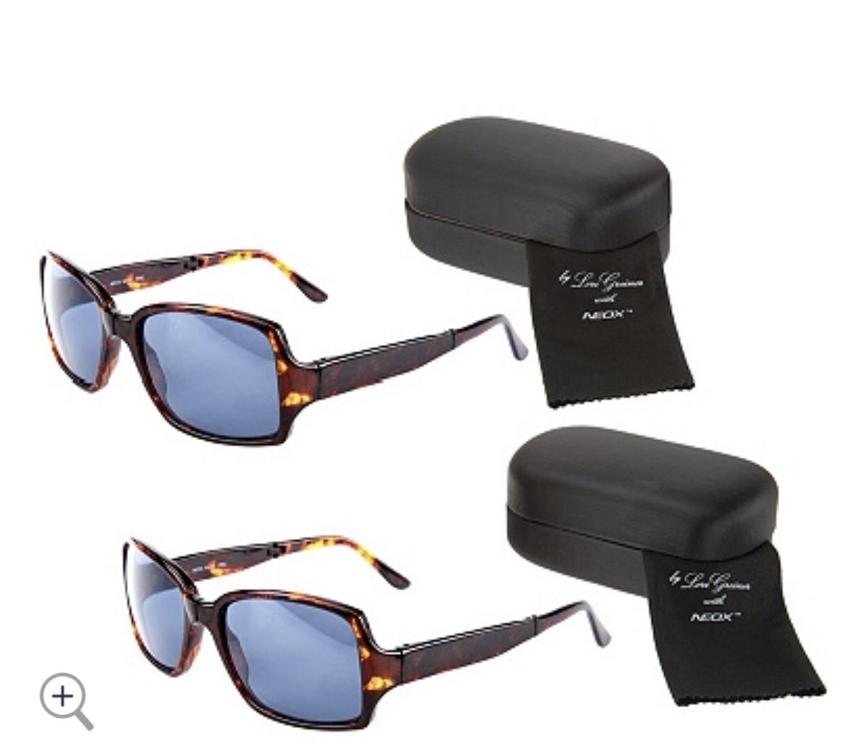 Set of 2 Foldable Neox Sunglasses with Compact Case by Lori Greiner