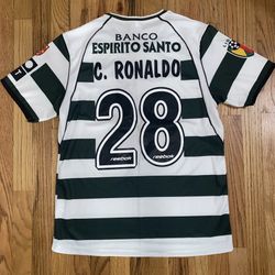 RONALDO #28 Sporting Lisbon 02/03 Home Cristiano Ronaldo CR7 Retro Jersey M