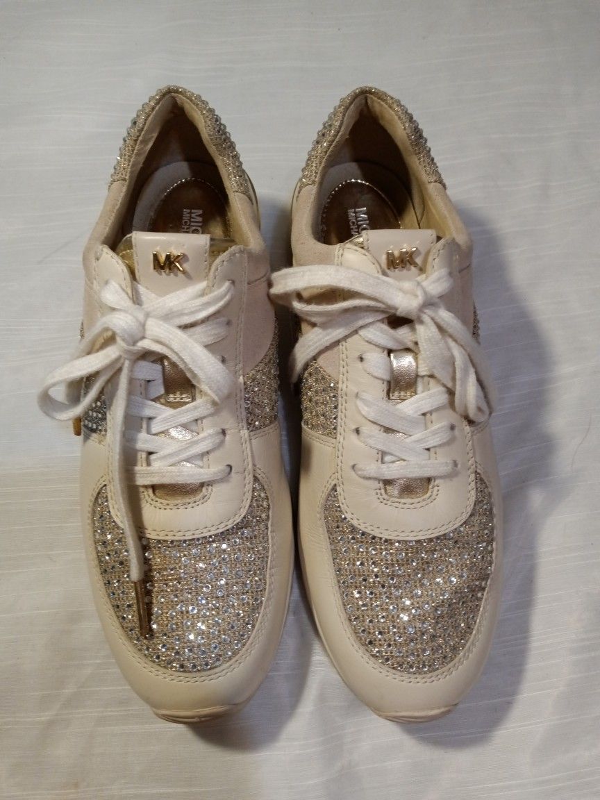 New HTF Michael Kors Women's 8.5 M Bling Sneakers Sold Out Everywhere Hard To Find