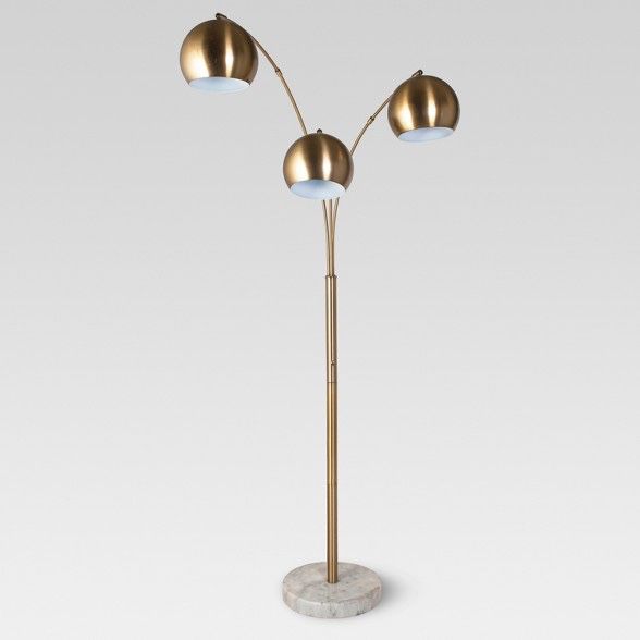 3-Head Metal Globe Floor Lamp