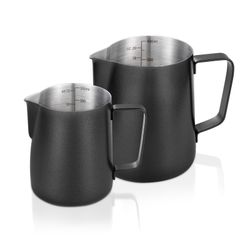 2 Pack Matte Black Milk Frothing Pitcher, 12oz/350ml & 20oz/600ml