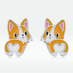 S925 Corgi Earrings 