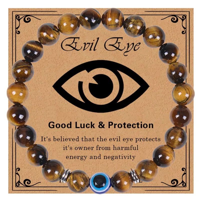 Fashion Bracelet Natural Stone Tiger Eye Beaded Handmade