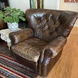 Restoration Hardware Leather Recliner