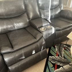 Sectional Leather Recliner Couch