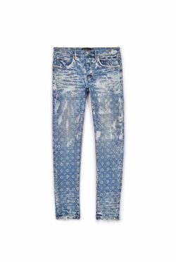 Purple Brand Monogram Distressed Slim Jeans 31