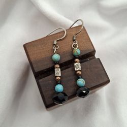 Vintage Silver Turquoise Dangle Earrings