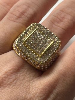 square gold pinky ring