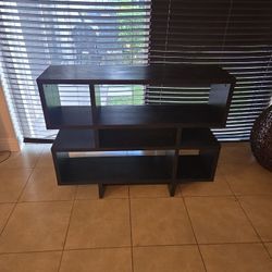 Modern Cube TV Stand / Display Shelf – Espresso Wood