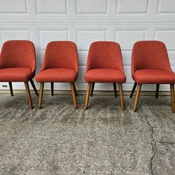 West Elm Mid-Century Modern Upholstered Dining Chairs Set Of 4