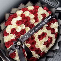 Red and white bouquet 