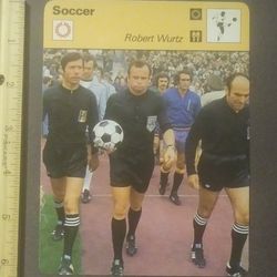 1978 Sportscaster Robert Wurtz Referee Soccer The Nijinski Of The Whistle Photo Large Over-sized Card HTF Collectible Vintage Italy