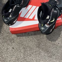 Nike Air Penny 5 Camo  Black Spruce/Black-Volt colorway