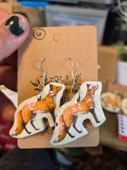 Handmade Clay Fox earrings