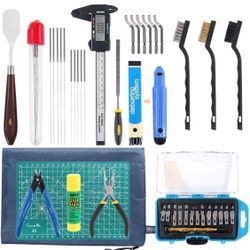 3D Print Tool Kit Includes Debur Tool, Cleaning and Removal Tool with Storage Bag, 3D Printer Tool Set for Cleaning, Finishing and Printing 3D Prints