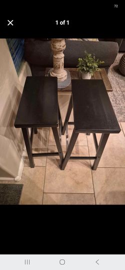 2 black 79" tall stools