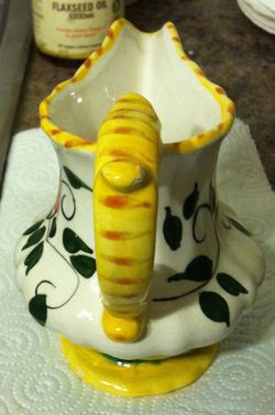 Vintage Small "H.I. Co" 1953 Floral Pitcher/Creamer. Thumbnail