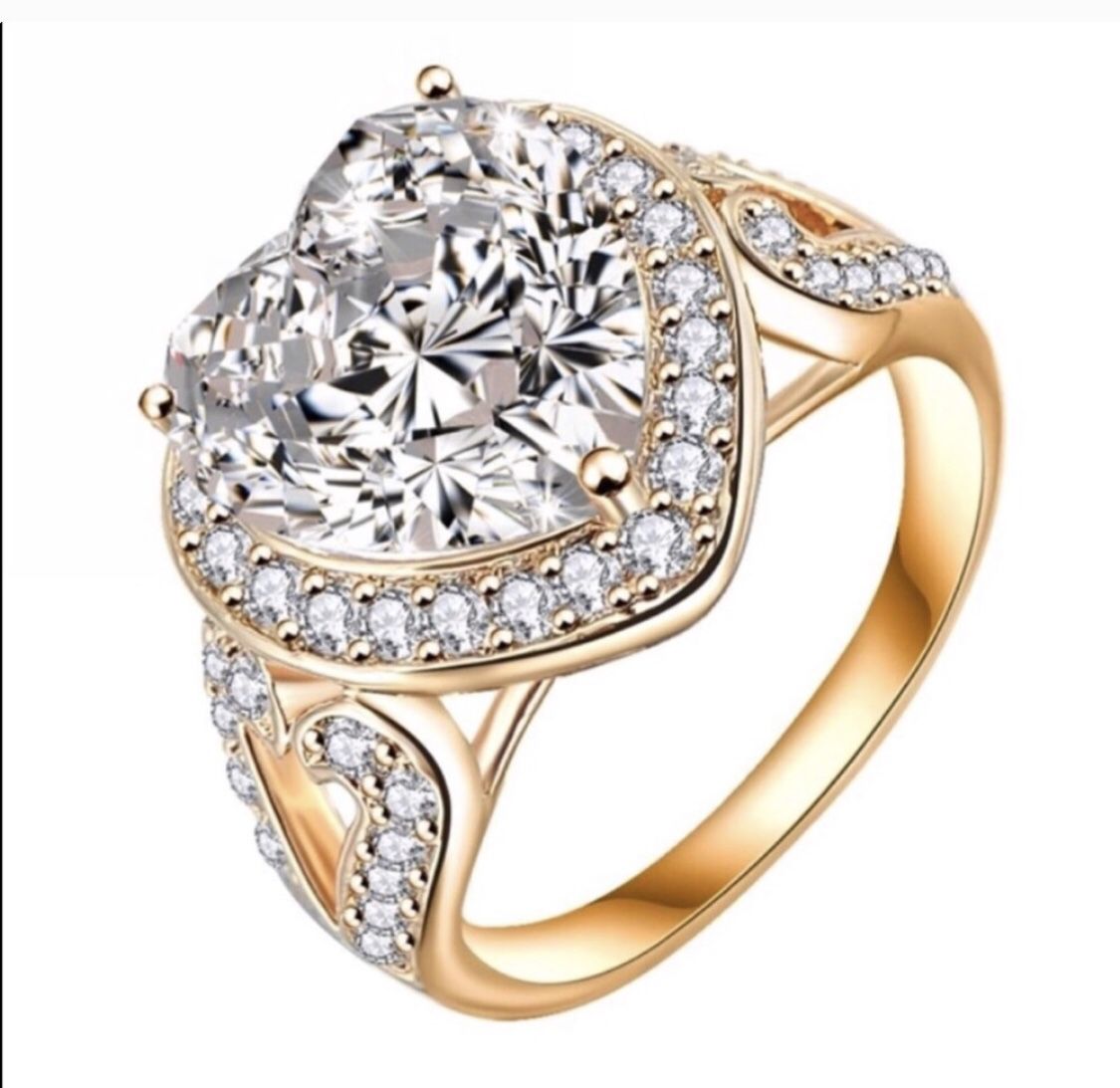 New 18 k gold engagement ring wedding ring set