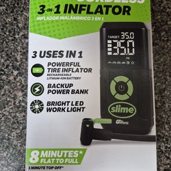 Slime Cordless 3-in-1 Tire Inflator with LED Light and Power Bank
