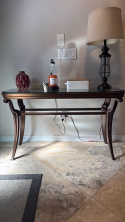 Glass Top Console Table Bronze Finish
