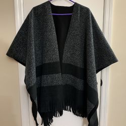 Reversible Black/Grey Ponchó 