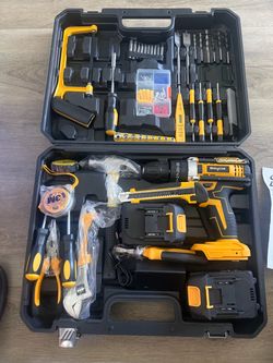 Cordless impact drill set