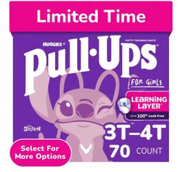 Pull-Ups Training Pants for Girls, Size 3T-4T (70 count)