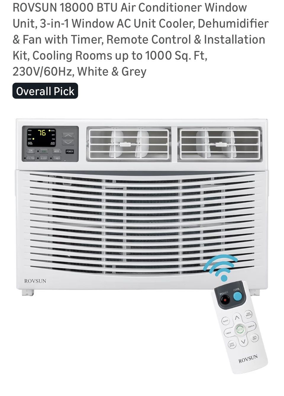 Window Ac Unit 18,000 Btu 230v