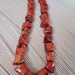 vintage red coral necklace