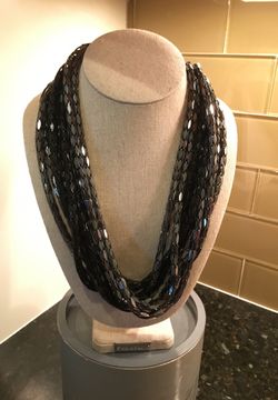 Joan Rivers collection , Multi strand black/dark gray choker necklace